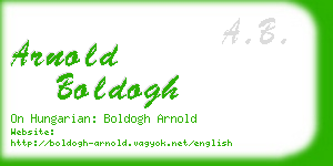 arnold boldogh business card